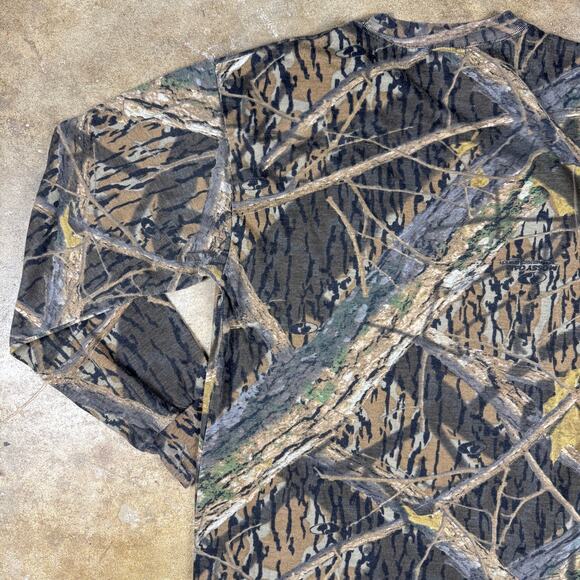 Mossy Oak‎ Shadow Branch Camo Long Sleeve T-Shirt Y2K Men’s Medium Vintage - Picture 4 of 10
